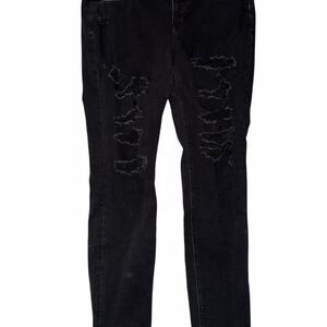 American Eagle Outfitters Black Ripped Skinny Jeans